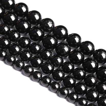 6MM 60PCS Natural Black Tourmaline Gemstone A Grade Beads for Jewelry Making DIY Bracelet Crystal 1 Strand