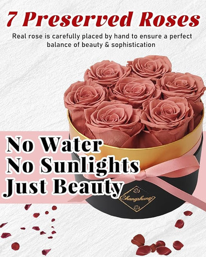 Changshunqi Forever Flowers, Preserved Real Rose in Box Preserved Flowers for Delivery, Eternal Rose Flower Last 2-3 Years, Anniversary Roses Forever Birthday Gifts for Women Mothers, Wife, Her, Mom