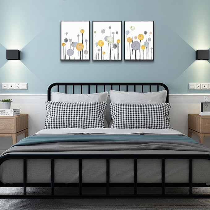 3 Piece Black Framed Abstract Watercolor Painting Wall Art For Living Room Bedroom Wall Hanging Decor Office Decor Wall Artwork Flowers Prints Pictures Kitchen Wall Decorations Bathroom Home Decor