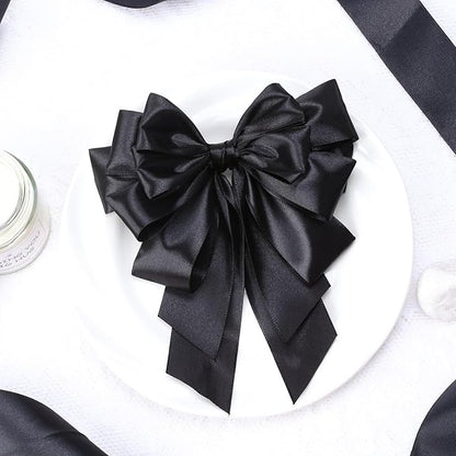 NESCCI 100 Yards Ribbon,1-1/2 Inch Black Satin Ribbon,Single Face Satin Ribbons,Perfect for Gift Wrapping,Wedding Decoration,Handmade Bows,Wrapping Bouquet and More