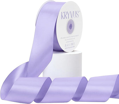 Lavender Satin Ribbon, Double Faced 2 Inch X 25 Yards Lavender Ribbon, Premium Satin Ribbon for Gift Wrapping, Crafts, Hair Bow Making, Sewing, Flower Bouquet, Wedding Party Decor