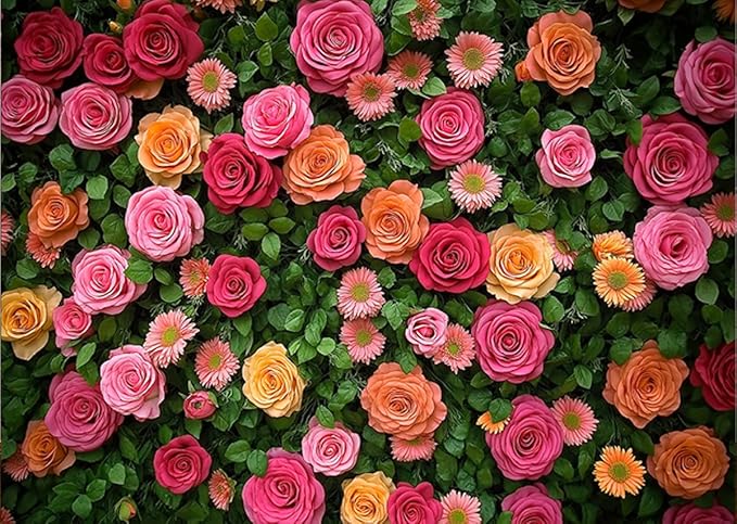 Floral Backdrop for Photography Mother's Day Backdrop Wedding Backdrops Spring Flower Photography Backdrop Backdrops for Photographers Studio Props 8X6FT 049
