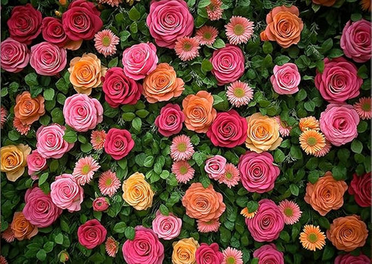 7X5ft Floral Backdrop for Photography Mother's Day Backdrop Wedding Backdrops Spring Flower Photography Backdrop Valentine's Day Backdrops for Photographers Studio Props 049