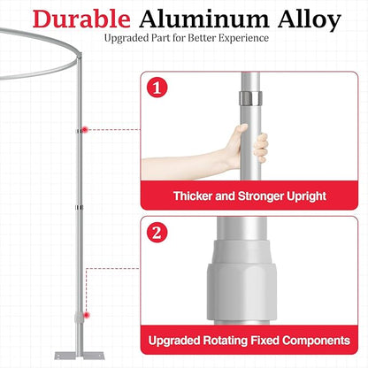 EMART Backdrop Stand Heavy Duty 10x10Ft, Round Pipe and Drape Photo Background Support Kit, Adjustable Metal Frame with Flat Base for Photography Wedding Birthday Party Decorations