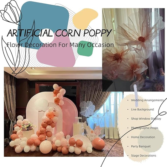 Giant Flowers for Decoration, 5.58 ft Big Artificial Organza Flower for Wedding Reception Birthday Christmas Party Backdrop Decor Photography Props Shop Window Display, Purple