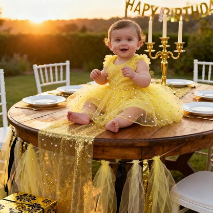 Yellow Tulle Mesh Ribbon 6 Inch x 100 Yards(300ft) Netting Spool Fabric Ribbon Ideal for Tutu Skirt Art Gift Wrapping Flower Bouquet Crafts Weddings Floral Arrangements