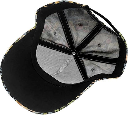 Pastel Cornflowers Floral Baseball Cap Dad Hats All-Over Print Fashion Accessory 100% Polyester Adjusts to Fit Most