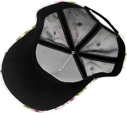 Floral Baseball Cap for Women Fashionable Adjustable Dad Hat Low Profile Running Hat for Summer Sporting Working Hiking