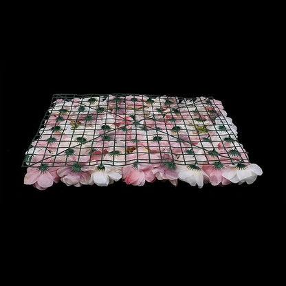 15.74"x 23.62" Artificial Flower Wall Panels,Flower Wall Mat Silk Flower Panels for Outdoor Garden Backyard Fence Fence Privacy Screen and Indoor Wall Decor (12Pcs Pink+White)