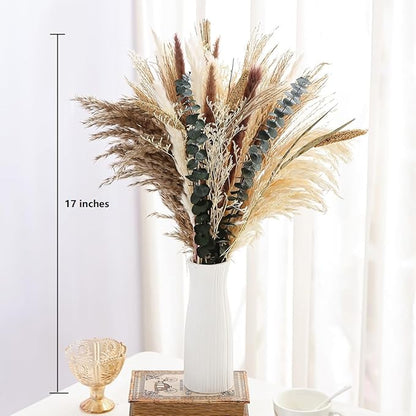 Dried Flowers Bouquet,Pampas Grass for Boho Decor,Rustic Farmhouse Flower for Bohemian Home,Bedroom,Living Room,Wedding Table Centerpieces(Bouquet A)
