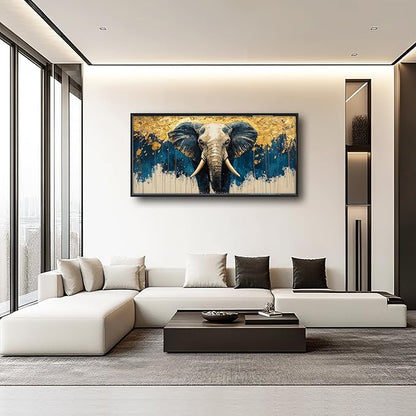 Elephant Large Wall Art Elephant Big Pictures Wall Decor Wild Animals Above Over Bed Canvas Prints Painting Framed Artwork Decoration for Bedroom Living Room Bathroom Office 60"x30"