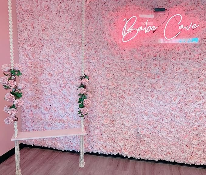 Flower Panels for Flower Wall (6 Pack) 24 Inch by 16 Inch Each | Flower Wall, Backdrop, Weddings, Event Decor, and Bridal & Baby Shower (Gradient Pink)