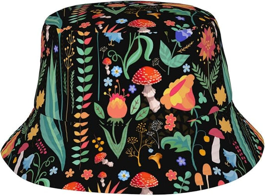 Bucket Hat for Women Men, Summer Print Hat Travel Packable Sun Cap Outdoor Hat for Women and Men