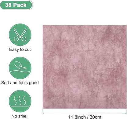 M METERXITY 38-Sheet Korean Cotton Wrapping Flower Paper, 11.8 Inch Waterproof Floral Wrapping Cotton Paper for Bouquets/Gift Packaging [Light Rose]