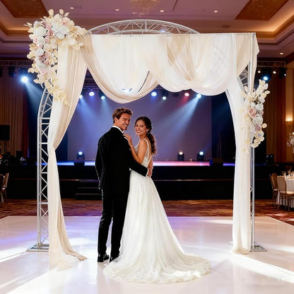 Artificial Wedding Arch Flowers Kit (Pack of 5),2pcs Artificial Hanging Flower Arch Decor,for Wedding Ceremony Arbor Reception Backdrop Rose Floral Party Outdoor Decoration White Champagne