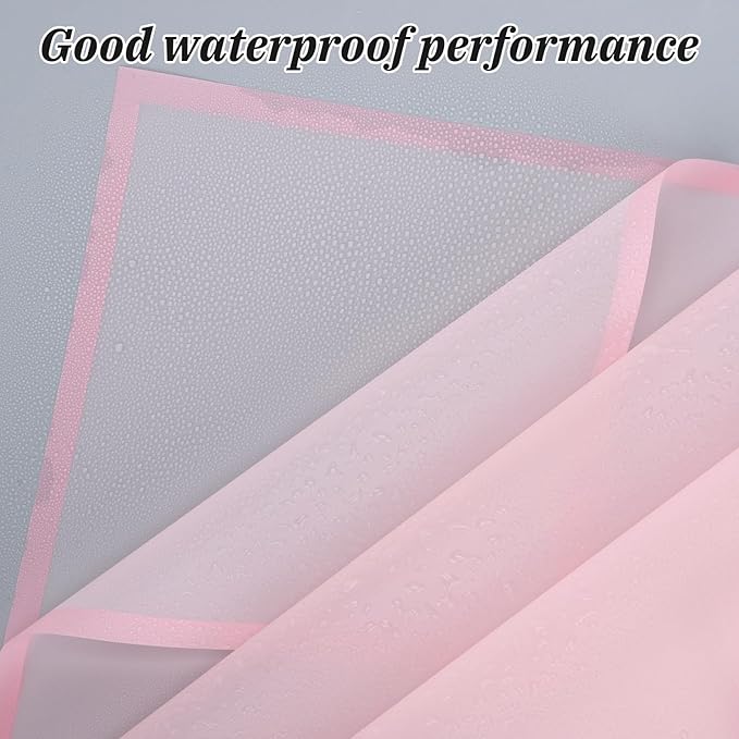 Rumvan Flower Wrapping Paper, 80 Sheets, Waterproof, Floral Bouquet Design, for Wedding, Birthday Gift, DIY Florist Supplies (Pink colour 80)