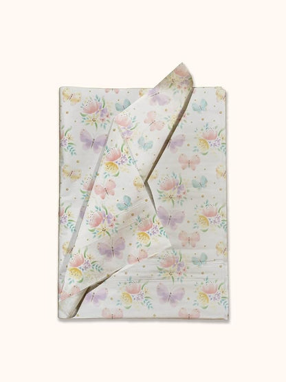 Pro Supply Global Butterflies Printed Tissue Paper for Gift Bags or Boxes and Wrapping - Spring Floral Bulk Decorative Art Tissue Paper for Packaging and Gifting | 24 Sheets 20" x 30"