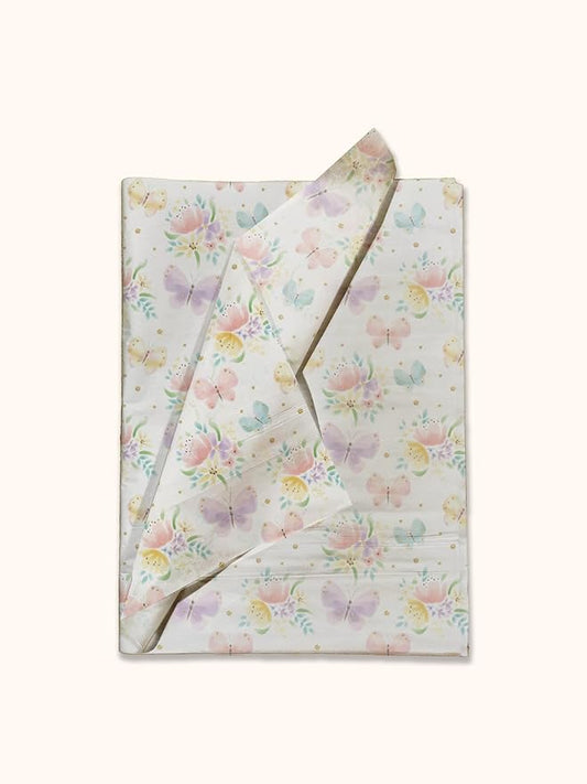 Pro Supply Global Butterflies Printed Tissue Paper for Gift Bags or Boxes and Wrapping - Spring Floral Bulk Decorative Art Tissue Paper for Packaging and Gifting | 24 Sheets 20" x 30"