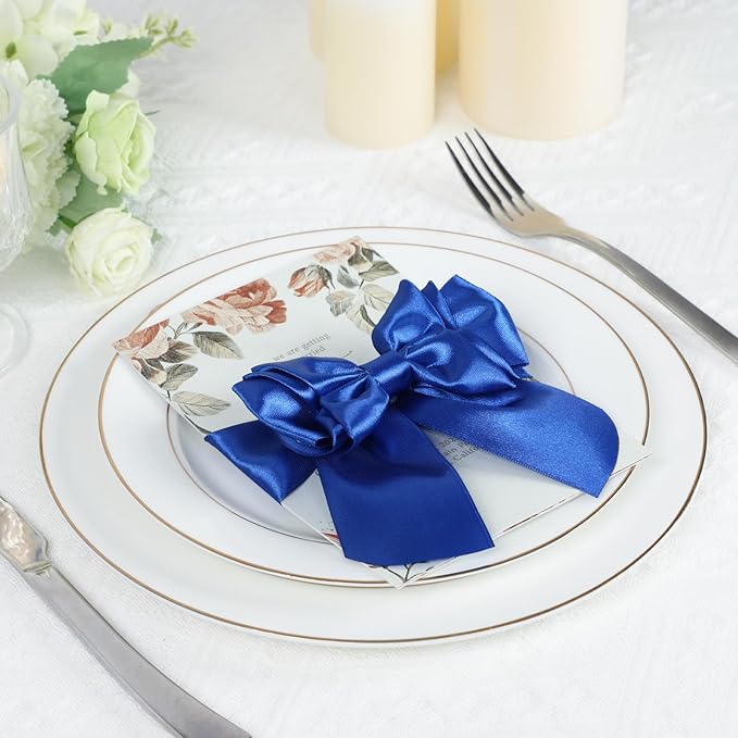 Blue Ribbon 2 Inch 60 Yards, Royal Blue Satin Ribbon for Gift Wrapping, Flower Bouquet, Wedding, Crafts, Baby Shower, DIY Bows and Outdoor Decor