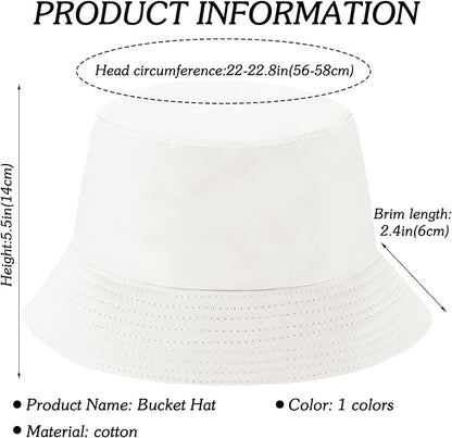 Sun Hat for Women Bucket Hat Cotton Reversible Summer Travel Beach Fishing Cap