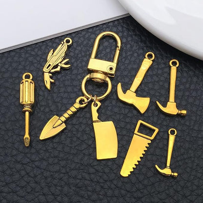 60pcs Antique Gold Tools Bracelet Charms for Jewelry Making Sets DIY Necklace Bracelet Keychain Crafting Charms Kit Craft Supplies (SN900)