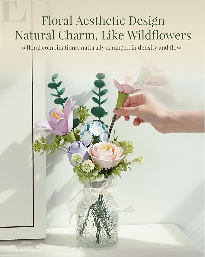 ROKR 3D Puzzles for Adults,Bouquet Flower Building Set,DIY Flower Kit,Ideal Gift for Home Décor