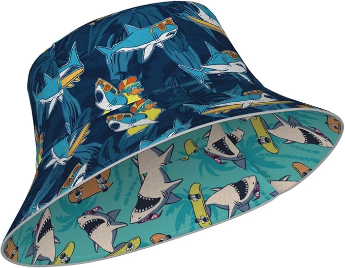 Hat Reversible Fisherman Hats Double Sided Wearing for Women Men Boys Girls