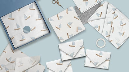 Pro Supply Global Sailboats Printed Tissue Paper for Gift Bags or Boxes and Wrapping - Father's Day Bulk Decorative Art Tissue Paper for Packaging and Gifting | 24 Sheets 20" x 30"
