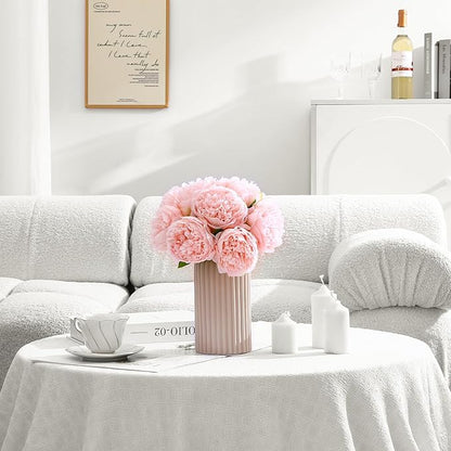 ucky 10 Packs Peonies Artificial Flowers Artificial Peonies Fake Peonies Artificial Flowers Peonies Bouquet for Centerpiece Table Wedding Party Home Decor (Light Pink)