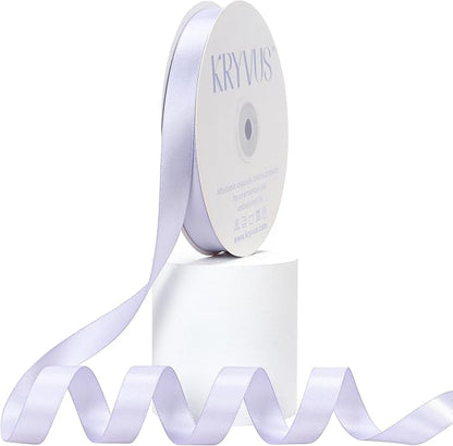 Lilac Mist Satin Ribbon, Double Faced 1/2 Inch X 50 Yards Lilac Mist Ribbon, Premium Satin Ribbon for Gift Wrapping, Crafts, Hair Bow Making, Sewing, Flower Bouquet, Wedding Party Decor