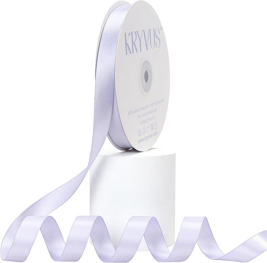 Lilac Mist Satin Ribbon, Double Faced 1/2 Inch X 50 Yards Lilac Mist Ribbon, Premium Satin Ribbon for Gift Wrapping, Crafts, Hair Bow Making, Sewing, Flower Bouquet, Wedding Party Decor