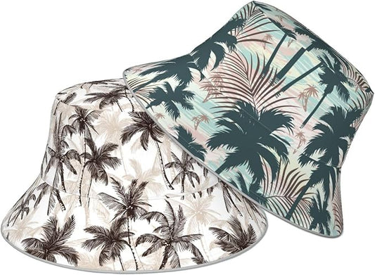 Bucket Hat Beach Summer Sun Hat Reversible Fisherman Hats Double Sided Wearing for Women Men Boys Girls