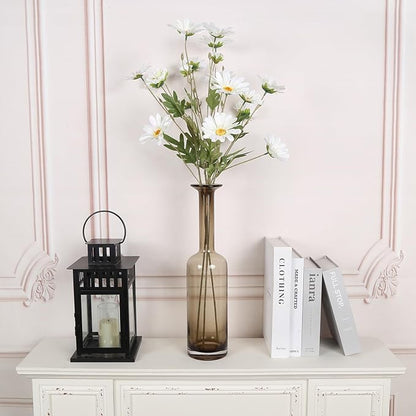 White Artificial Daisy Flowers 6Pcs 29.52” Long Stem Faux Daisies 36 Heads Fake Wild Flowers for Tall Vase Living Room Bedroom Bridal Bouquets Table Centerpieces(White)