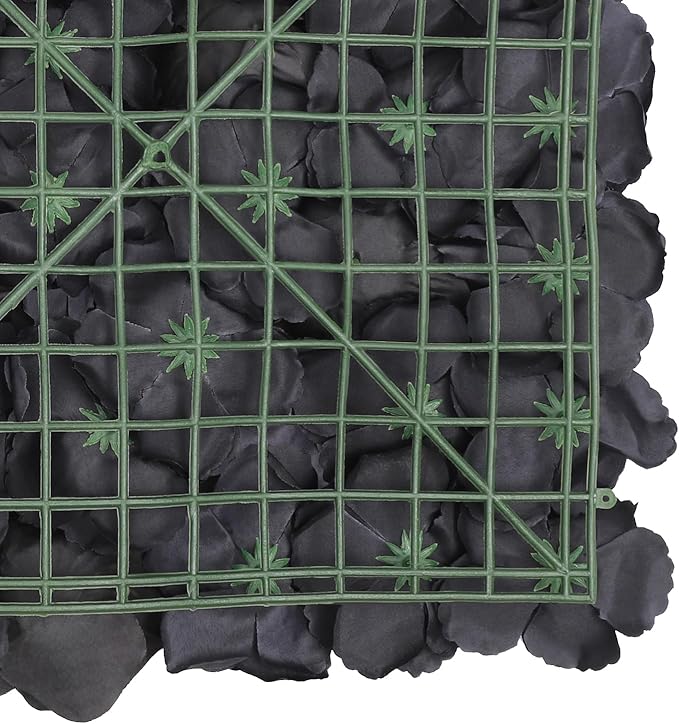 12PCS Artificial Flowers Decoration, Flower Wall Panels, Black Flowers Wall, Stage Background Artificial Flowers Decoration, Silk Rose Flower Panels, Use for Party, Anniversary