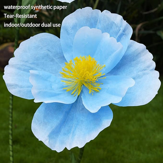 Giant Flowers for Decoration,Large Paper Flowers with Stand,Artificial Flowers for Home Decor,Wedding Background Decor,Shop Window Display,Photography Props,Banquet Party (Blue)