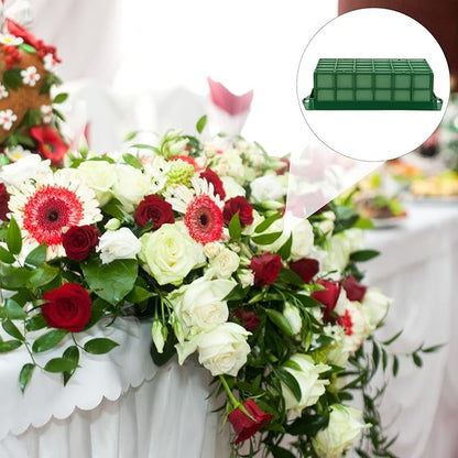 2 Packs Floral Foam Cage Rectangle Flower Cage Holders with Floral Foam Flower Arrangement Supplies for Fresh Flowers, Home Wedding Decorations, 11.8 x 4.3 x 3.1 Inches