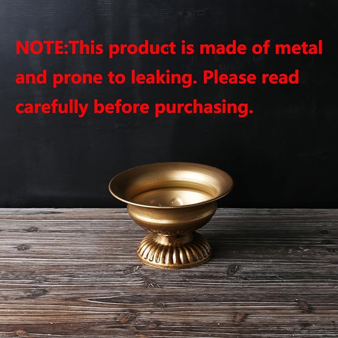 2 Pcs Small Gold Vase for Flowers Classy Designed Metal Urn Planter for Centerpieces Wedding Galvanized Finish Flower Holder Vase for Living Room Home Decor, 3.94" H