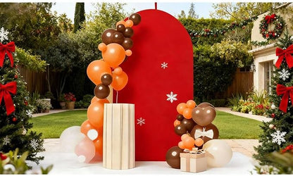 Red 7.2 FT Arch Backdrop Cover, Chiara Backdrop Covers, Red Arch Cover for Christmas Birthday Wedding Party Decoration