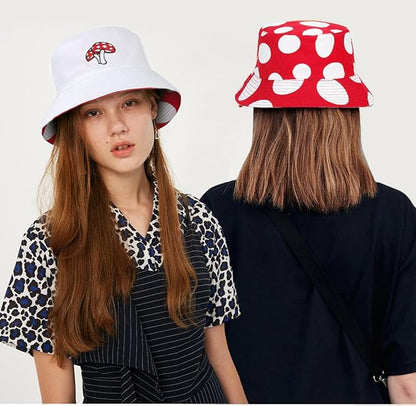 Malaxlx Unisex Bucket Hat Beach Sun Hat Aesthetic Fishing Hat for Men Women Teens, Reversible Double-Side-Wear