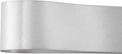 MEEDEE Silver Satin Ribbon 2 Inch Silver Ribbon Lux Double Faced Ribbons by 25 Yards Silk Satin Ribbons for Gift Wrapping, DIY Crafts, Weddings, Flower Bouquet, Holiday Decorating