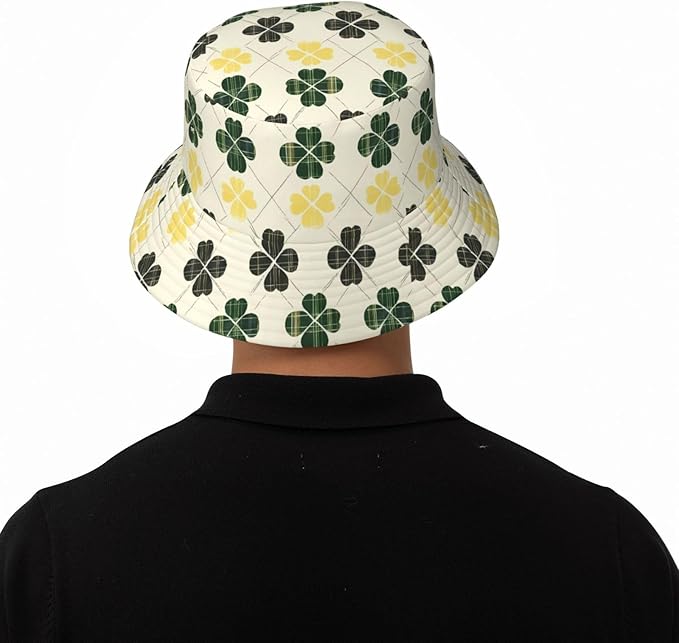 Vintage Clovers Bucket Hat Novelty Sun Hats Trendy Fisherman Cap for Men and Women