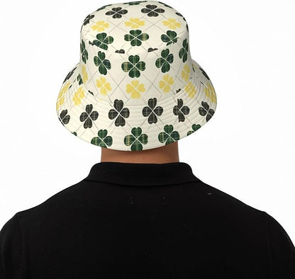 Vintage Clovers Bucket Hat Novelty Sun Hats Trendy Fisherman Cap for Men and Women