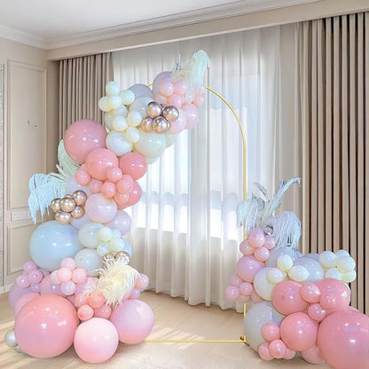 Wedding Arch Backdrop Stand 6FT Gold Wedding Balloon Arched Backdrop Stand Square Arch Frame for Birthday Party Bridal Baby Shower Ceremony Decoration, ZG02-3
