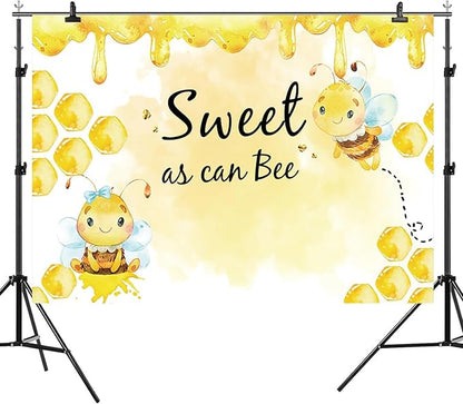 9x6ft Baby Shower Backdrop Sweet as Can Bee Photography Background Honeycomb Honey Yellow Bumblebee Boys Girls Kids Birthday Party Banner Decorations Newborn Gender Reveal Photo Booth Prop