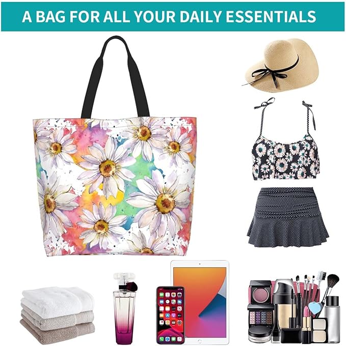 Sunflower Tote Bag For Women, Waterproof Shoulder Bags Big Reusable Grocery Handbag For Shopping Picnic Work Beach