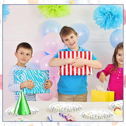 T-Antrix 40 Pcs Wildflower Plates And Napkins Party Supplies, Disposable Floral Wildflower Tableware Set for Spring Summer Picnic Wedding Birthday Tea Party Decoration Baby Shower Serves 20