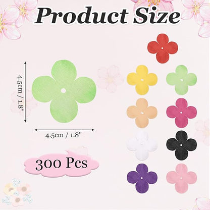 PATIKIL 1.8 Inch (4.5cm) Flowers Patch, 300Pcs Artificial Flowers Handmade Patches Silk Cloth Applique for Scrapbooking Wedding DIY Craft Supplies Card, Green