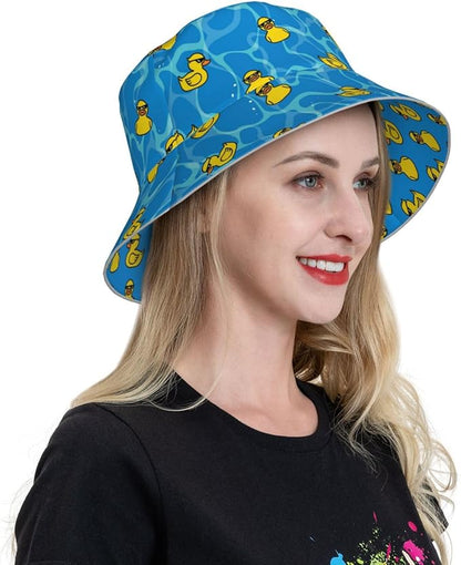 Hat Reversible Fisherman Hats Double Sided Wearing for Women Men Boys Girls