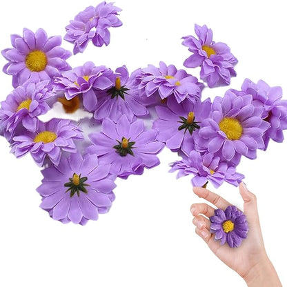 100Pcs Daisy Flowers Artificial, 1.57 Inch Simulation Mini Artificial Daisy Flowers, Realistic Silk Cloth Sunflower Heads for Home Wedding Decor