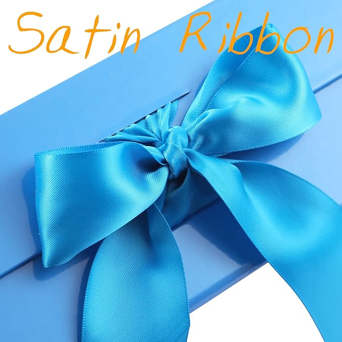 GREEN BEAN 6 Large Gift Boxes with Lids for Presents 13x9.7x3.4 Inches, Blue Magnetic Gifts Boxes with Ribbon, Groomsmen Proposal Box, Luxury Gift Boxes (Glossy Blue)